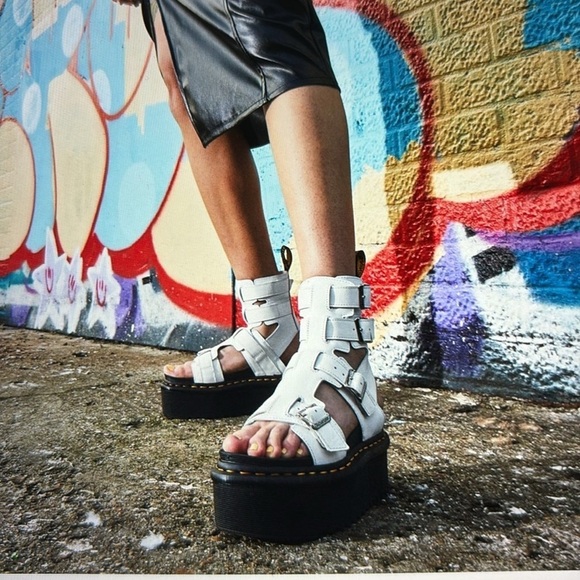 Dr. Martens Shoes - Dr.Martens Giavanna Leather Platform Sandals 7